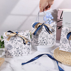 Floral Printed Paper Gift Tote Bags&nbsp;ABAG-WH0044-82A