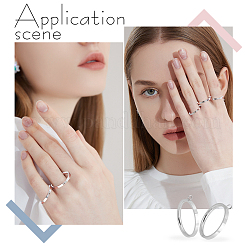 10Pcs 5 Style 304 Stainless Steel Finger Ring Settings&nbsp;STAS-UN0031-53