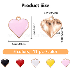 55Pcs 5 Colors Alloy Enamel Pendants&nbsp;ENAM-YW0005-64