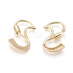 Brass Micro Pave Cubic Zirconia Screw Carabiner Lock Charms&nbsp;KK-I033-01G-S