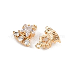 Brass Micro Pave Clear Cubic Zirconia Charms&nbsp;KK-C115-20G