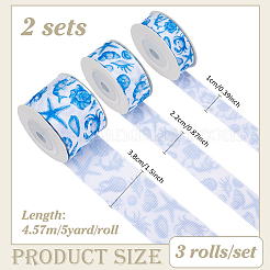 Polyester Grosgrain Ribbons&nbsp;OCOR-WH0070-337