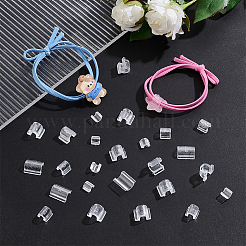 800Pcs 4 Style Transparent AS Plastic Base Buckle Hair Findings&nbsp;FIND-NB0004-37