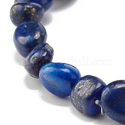 Natural Lapis Lazuli Nuggets Beads Stretch Bracelet&nbsp;BJEW-JB07144-03