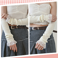 1 Pair Acrylic Fibers Long Mesh Lace Gloves&nbsp;AJEW-CN0006-67A