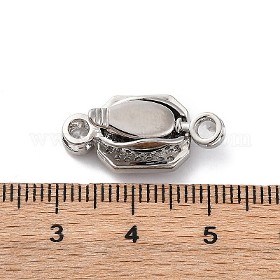 Brass Micro Pave Cubic Zirconia Box Clasps&nbsp;KK-P291-32P-1
