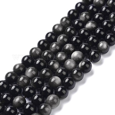 Natural Silver Obsidian Beads Strands&nbsp;G-D083-01B-1