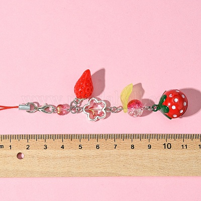 Glass & Resin Mobile Straps&nbsp;HJEW-FS00009-01-1
