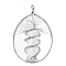 Copper Wired Natural Quartz Crystal Pendants, Oval, 69x50mm