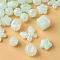 Opaque Acrylic Beads, Glitter Beads, Mixed Shapes, Light Green, 10.5~17x11~20x5.5~13.5mm, Hole: 1.6~3mm