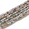 Electroplate Opaque Solid Color Glass Beads Strands, Faceted, Half Plated, Rondelle, Thistle, 2x1.5mm, Hole: 0.7mm, about 200pcs/strand, 11.81 inch