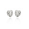 304 Stainless Steel Stud Earrings, Stainless Steel Color, Leaf, 9x8mm