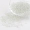 6/0 Glass Seed Beads, Transparent, Round, White, 4mm, hole: 1.5mm, about 496pcs/50g