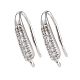 Brass Micro Pave Clear Cubic Zirconia Earring Hooks&nbsp;KK-U008-06P-1