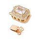 Brass Micro Pave Cubic Zirconia Box Clasps&nbsp;KK-B100-056G-3