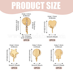 10Pcs 5 Styles Brass Micro Pave Cubic Zirconia Clip-on Findings&nbsp;EJEW-TA0001-66B
