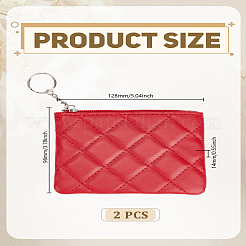 2Pcs Rhombus Pattern PU Leather Zip Pouches&nbsp;ABAG-LP0001-82C
