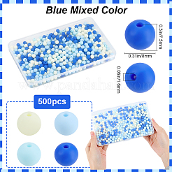 500Pcs Rubberized Style Imitated Silicone Acrylic Beads&nbsp;OACR-SP0001-33D