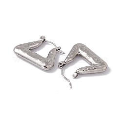 Non-Tarnish 304 Stainless Steel Trapezoid Hoop Earrings for Women&nbsp;EJEW-E199-15P