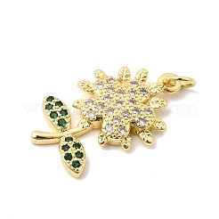 Brass Micro Pave Cubic Zirconia Pendants&nbsp;KK-Z160-16G-02