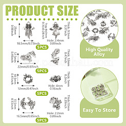 20Pcs 4 Styles Alloy Bead Caps & Spacer Beads & Pendant Cabochons Settings Finding Kits&nbsp;FIND-TA0010-48