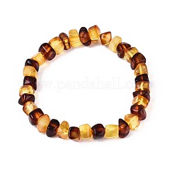 Natural Amber Beaded Stretch Bracelets for Men Women&nbsp;BJEW-T018-22
