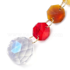 Glass Octagon Beads Hanging Suncatchers&nbsp;HJEW-JM02308