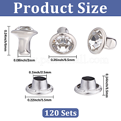 120 Sets Brass Rhinestone Rivets&nbsp;FIND-CY0001-59