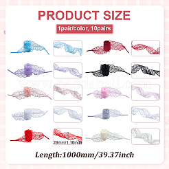 10Pairs 10 Colors Polyester Lace Shoelaces&nbsp;DIY-ME0001-51