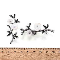 Branch and Flower Natural Shell Brooch Pin&nbsp;G-N333-008A-RS