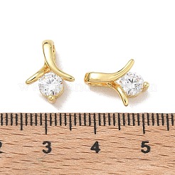 Brass Micro Pave Clear Cubic Zirconia Charms&nbsp;KK-D289-05G