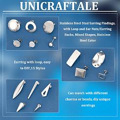 304 Stainless Steel Stud Earring Findings&nbsp;STAS-UN0002-88P