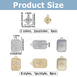 Brass Micro Pave Clear Cubic Zirconia Pendants&nbsp;KK-HS0002-24