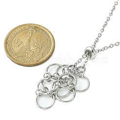 Tarnish Resistant 304 Stainless Steel Cable Chains Macrame Pouch Empty Stone Holder for Pendant Necklaces Making&nbsp;NJEW-TA00083-01