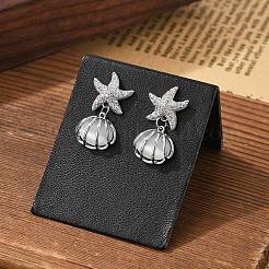 Shell Shape Brass Clear Cubic Zirconia Stud Earrings&nbsp;EJEW-D301-02P