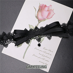 Polyester Flower Lace Bowknot Choker Necklaces for Women&nbsp;FS-WGE4196-01