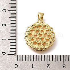 Brass with Natural Shell Carved Pendants&nbsp;KK-Z091-05G-03