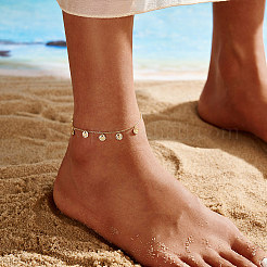 925 Sterling Silver Cable Chain Anklet&nbsp;AJEW-Z029-13G