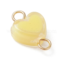 6Pcs 6 Colors Acrylic Bead in Bead Heart Connector Charms&nbsp;PALLOY-JF03342-01
