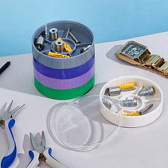 5-Tier Plastic Screw Together Stacking Jars for Watch Parts&nbsp;CON-WH0115-17