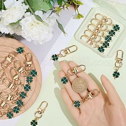 20Pcs Clover Alloy Enamel Pendant Decorations&nbsp;HJEW-CP00072
