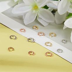 12Pcs 6 Styles Brass Micro Pave Clear Cubic Zirconia Hoop Earrings&nbsp;EJEW-AN0004-59