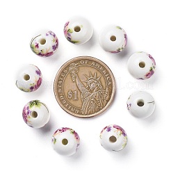 Floral Printed Porcelain Beads&nbsp;CFF042Y