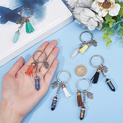 Synthetic & Natural Gemstone Bullet Keychain&nbsp;KEYC-NB0001-43