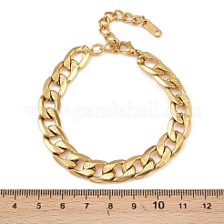 304 Stainless Steel Cuban Link Chain Bracelets for Women&nbsp;BJEW-C129-04G