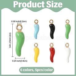 30Pcs 6 Colors Alloy Enamel Pendants&nbsp;ENAM-YW0005-78