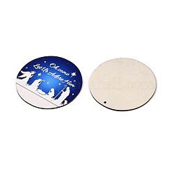 18Pcs Christmas UV Single Face Printed Wood Pendant Decorations&nbsp;WOOD-N020-46