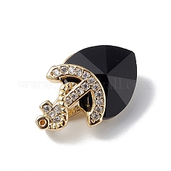 Real 18K Gold Plated Rack Plating Brass Micro Pave Clear Cubic Zirconia Pendants&nbsp;KK-C015-07G-13