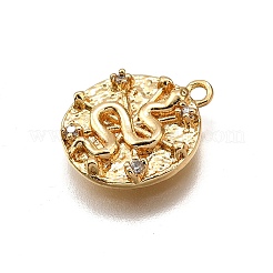 Brass Micro Pave Clear Cubic Zirconia Pendants&nbsp;KK-G530-02G