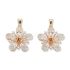 Brass Pave Clear Cubic Zirconia Pendants&nbsp;KK-N232-470
